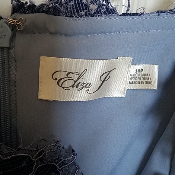 Eliza J Blue Lace Overlay Dress - Picture 5 of 7